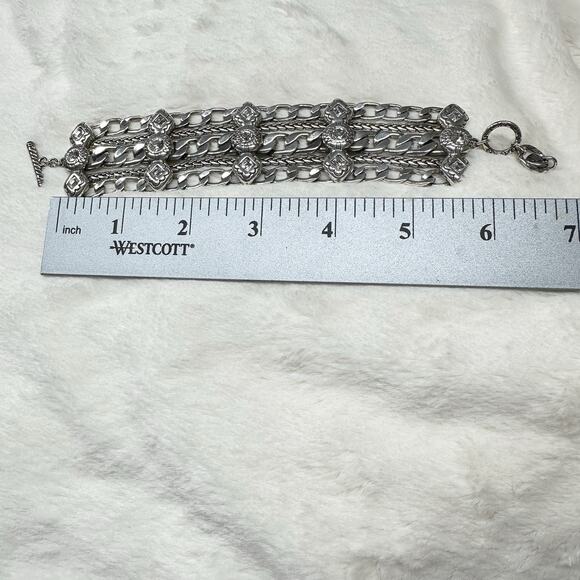 Brighton Silver Tone 5 Strand Toggle Bracelet 86g Thick - Picture 6 of 6